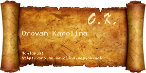 Orovan Karolina névjegykártya